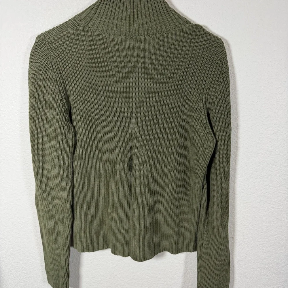 EUC French Connection Green Khaki Turtleneck Sweater, XL - Picture 2 of 3